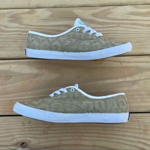 Keds Teacup Eyelet Lace Beige and White Custom Sneakers
